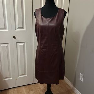 Faux Leather, burgundy dress, Reitman’s size 16